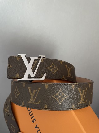 Louis Vuitton Monogram Canvas Belt with Silver LV Buckle view 6