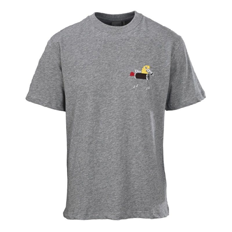Dior Bee Embroidered Grey T-Shirt view