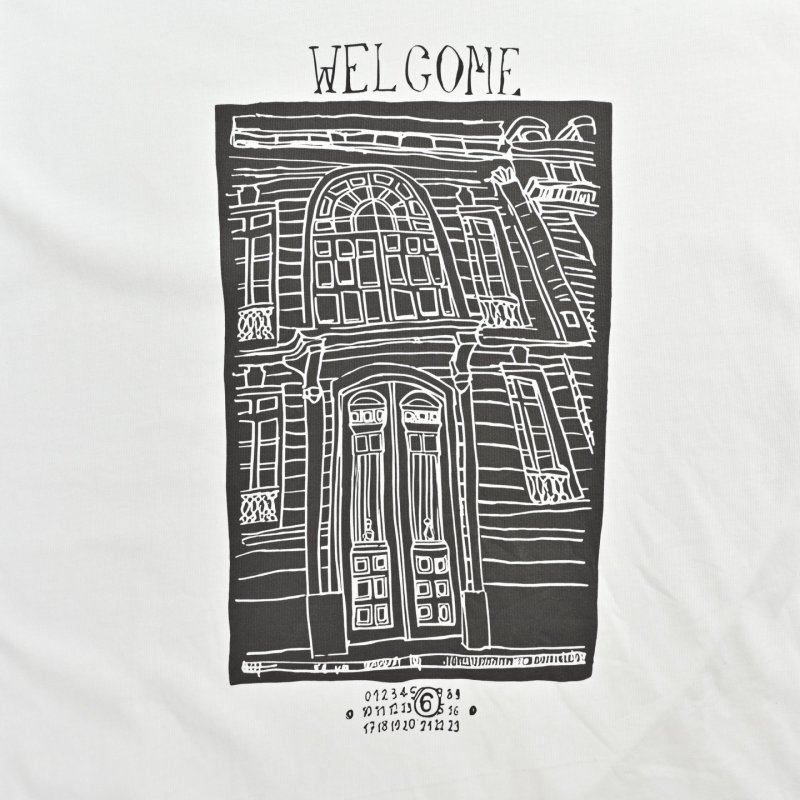 Welcome Graphic Print Short Sleeve T-Shirt Cream view
