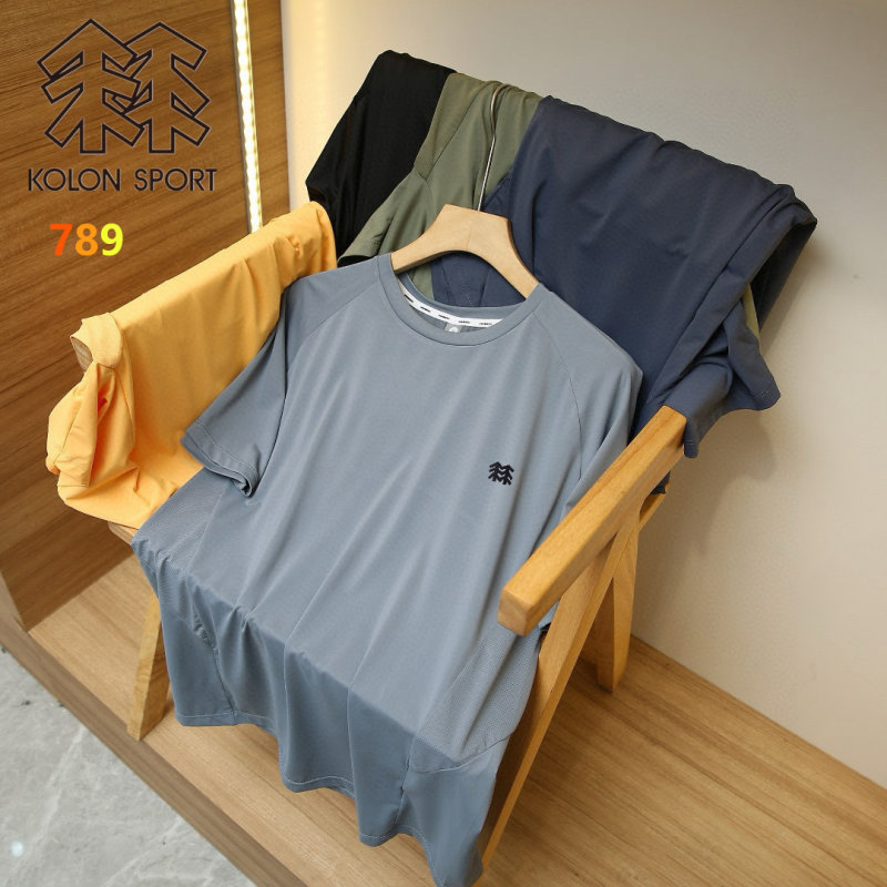 Descente 3D Embroidered Ice Silk Casual T-Shirt Sage Green view