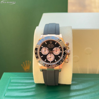 Rolex Daytona Rose Gold Black Dial Chronograph Watch view 5