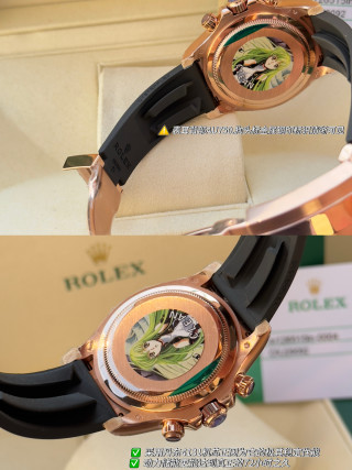 Rolex Daytona Rose Gold Black Dial Chronograph Watch view 7