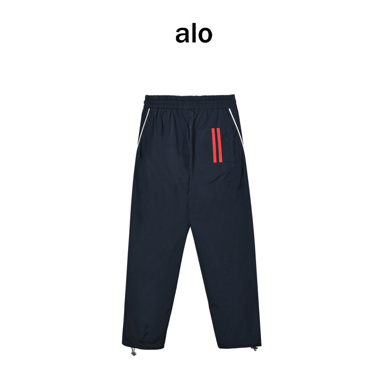 Alo Navy Track Pants with Red Stripe view