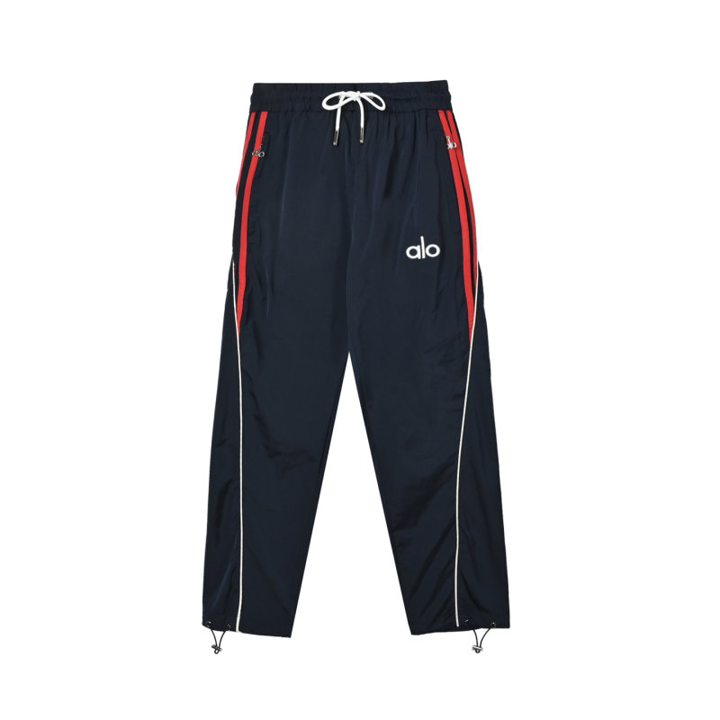 Alo Navy Track Pants with Red Stripe view