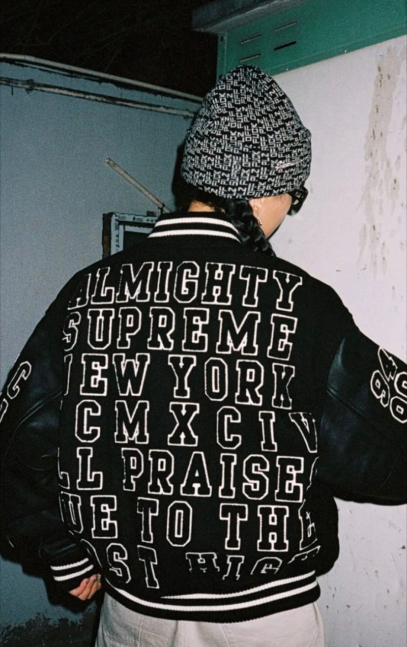 Supreme Black Varsity Wool Jacket view