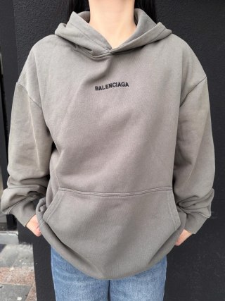 Balenciaga Cream Oversized Logo Hoodie view 2