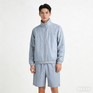 Light Blue Quilted Zip Jacket view 2
