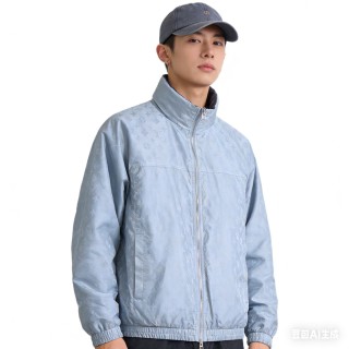 Light Blue Quilted Zip Jacket view 3