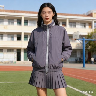 Light Blue Quilted Zip Jacket view 6