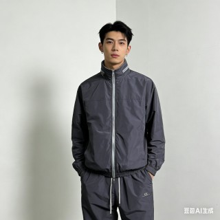 Light Blue Quilted Zip Jacket view 9