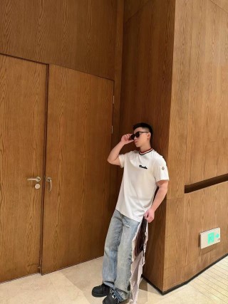 Cream Crew Neck Short Sleeve T-Shirt with Embroidered Script Logo view 2