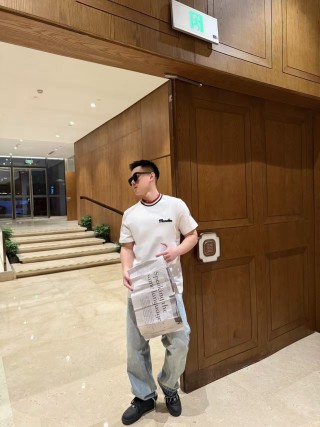 Cream Crew Neck Short Sleeve T-Shirt with Embroidered Script Logo view 5