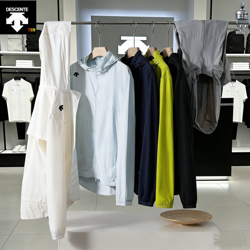 Descente Lightweight UPF Sun Protection Hooded Jacket White view