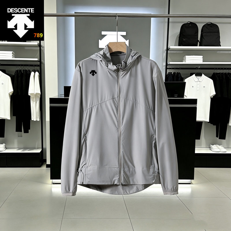 Descente Lightweight UPF Sun Protection Hooded Jacket White view