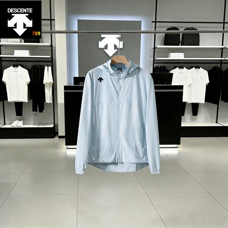 Descente Lightweight UPF Sun Protection Hooded Jacket White view