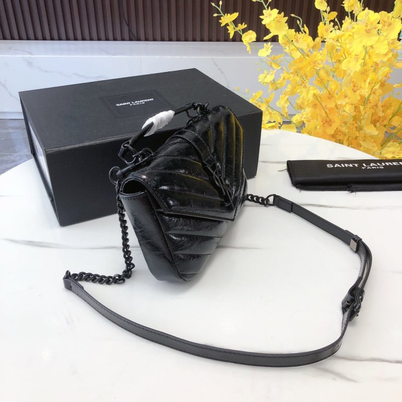 Saint Laurent College Mini Quilted Black Crossbody Bag view