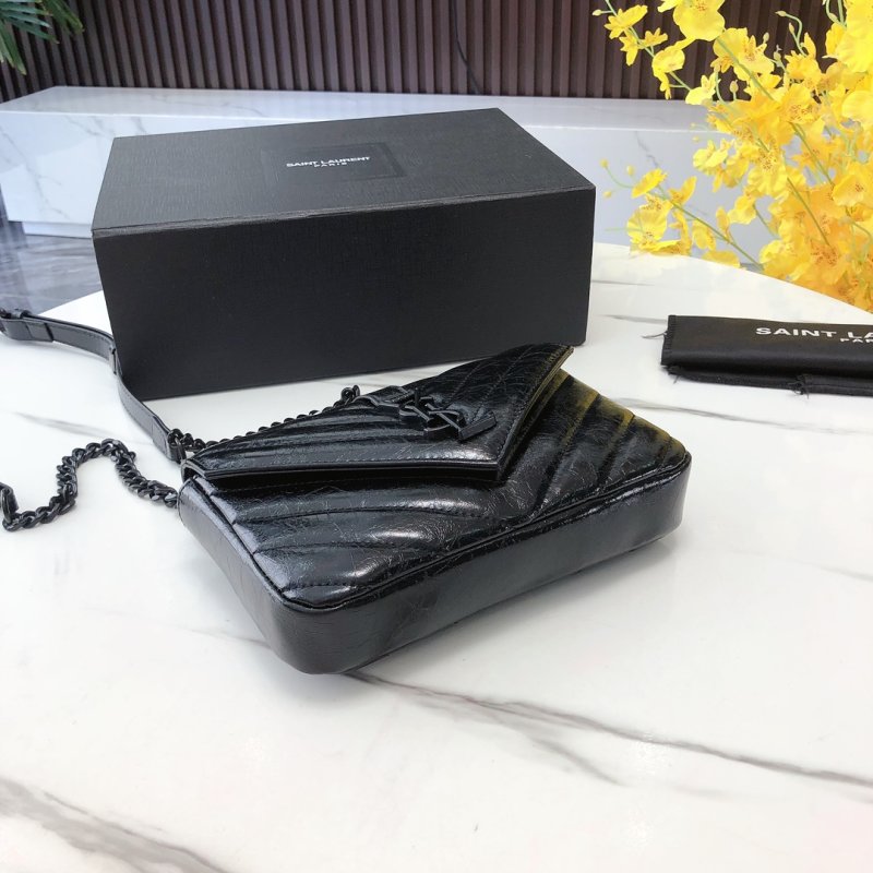 Saint Laurent College Mini Quilted Black Crossbody Bag view