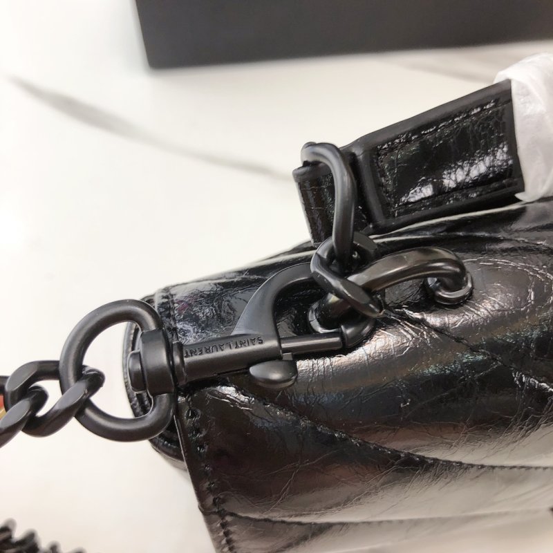 Saint Laurent College Mini Quilted Black Crossbody Bag view