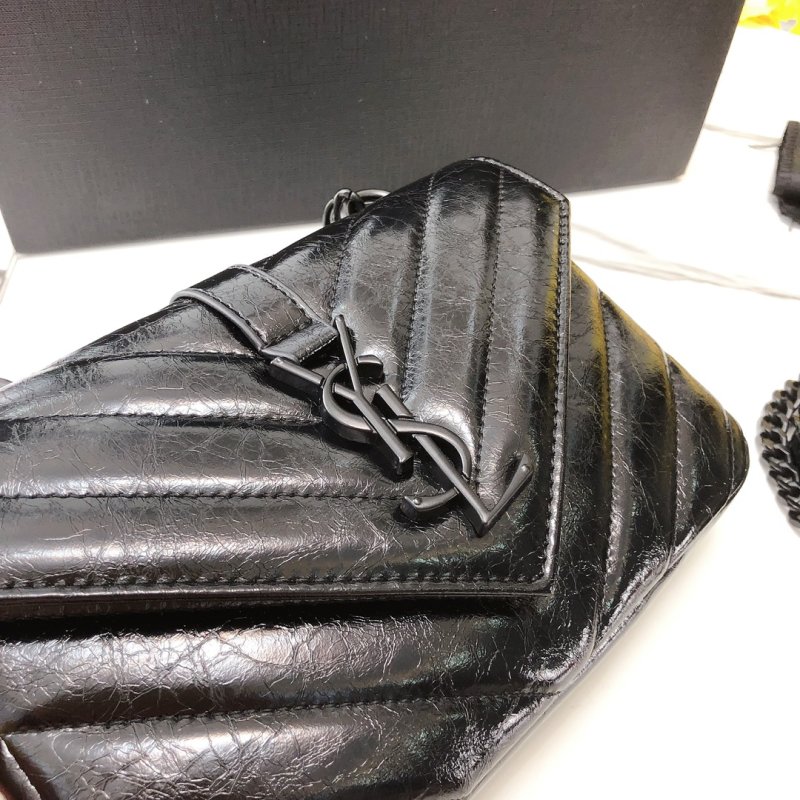 Saint Laurent College Mini Quilted Black Crossbody Bag view