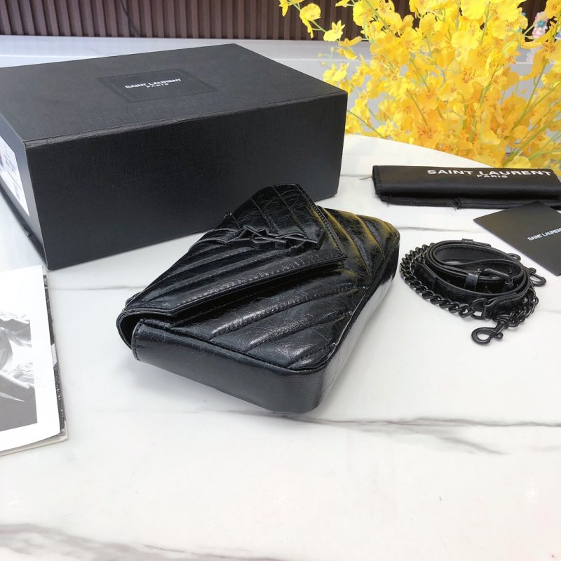 Saint Laurent College Mini Quilted Black Crossbody Bag view