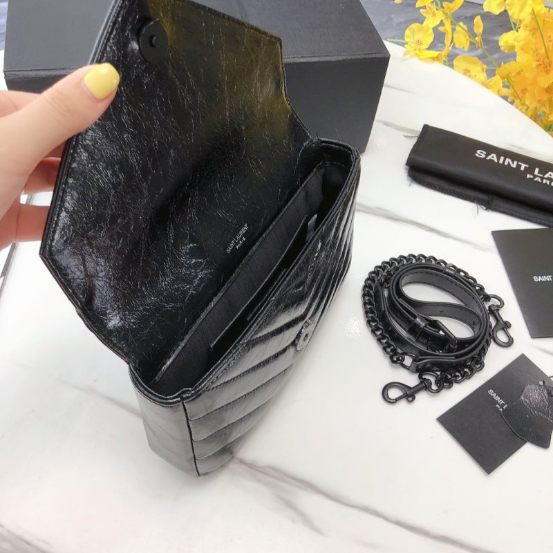 Saint Laurent College Mini Quilted Black Crossbody Bag view