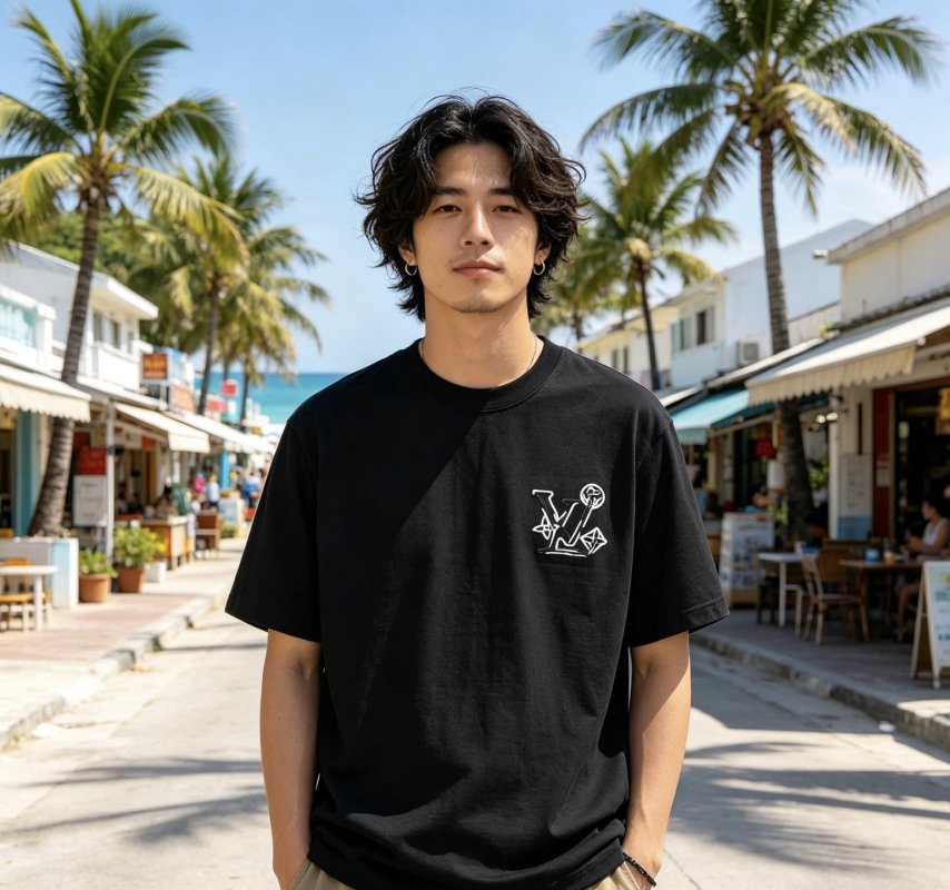 Louis Vuitton LV Monogram Black Short Sleeve T-Shirt