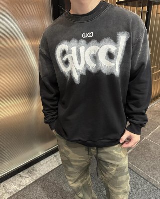Gucci Graffiti Logo Black Hoodie view 3