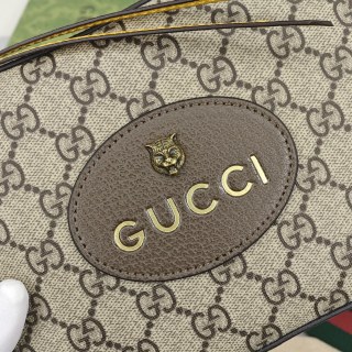 Gucci GG Canvas Camera Bag with Tiger Head Hardware - Ebony & Gold view 4