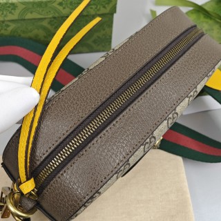 Gucci GG Canvas Camera Bag with Tiger Head Hardware - Ebony & Gold view 6