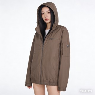 Stone Island Taupe Hooded Nylon Jacket view 2