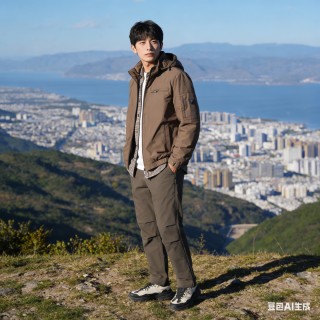 Stone Island Taupe Hooded Nylon Jacket view 3