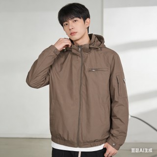 Stone Island Taupe Hooded Nylon Jacket view 6