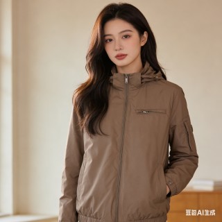 Stone Island Taupe Hooded Nylon Jacket view 7