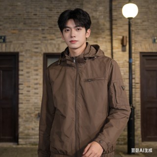 Stone Island Taupe Hooded Nylon Jacket view 8