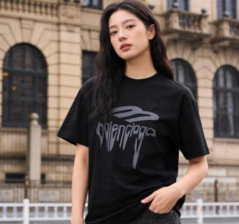 Balenciaga Black Graffiti Logo T-Shirt view 3