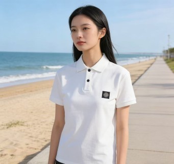 Stone Island White Short Sleeve Polo Shirt view 6