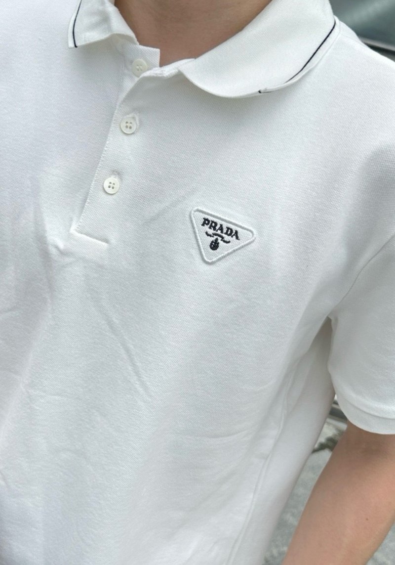 Prada White Short-Sleeve Polo Shirt