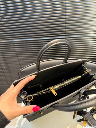 YSL Accordion Structured Tote Bag - Black view 9