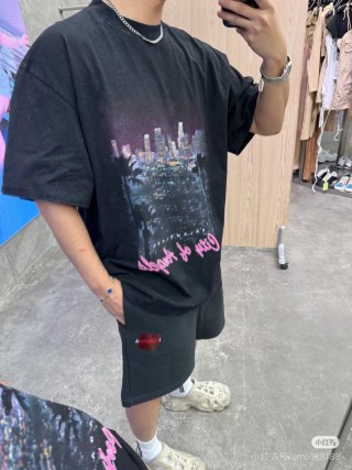 Black Cityscape Graphic Short Sleeve T-Shirt view 2
