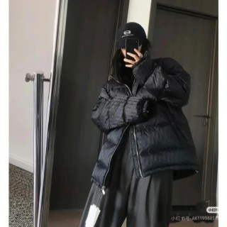 Black Puffer Down Jacket – Classic Oversized Fit view 3