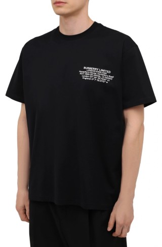 Black Graphic Short Sleeve T-Shirt with Text Print view 4