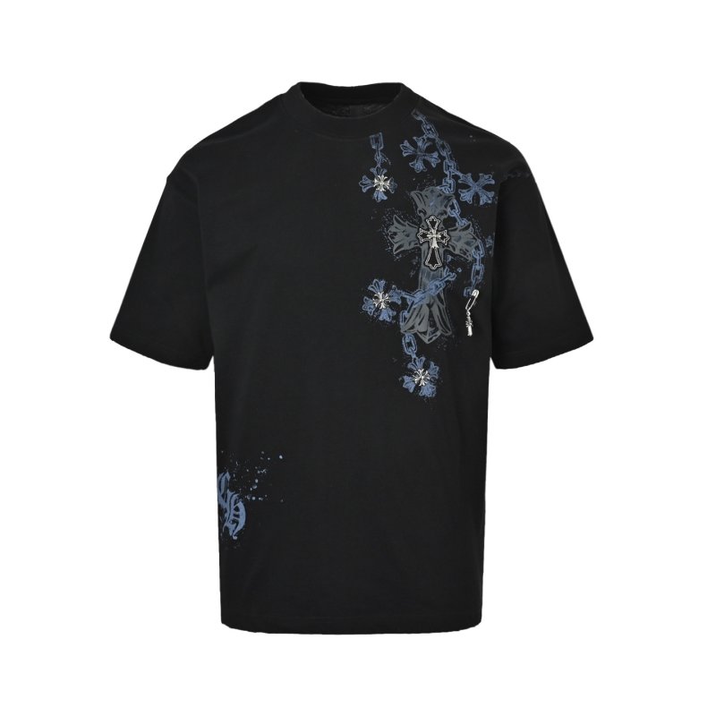 Chrome Hearts Black Cross Ornate Graphic T-Shirt view