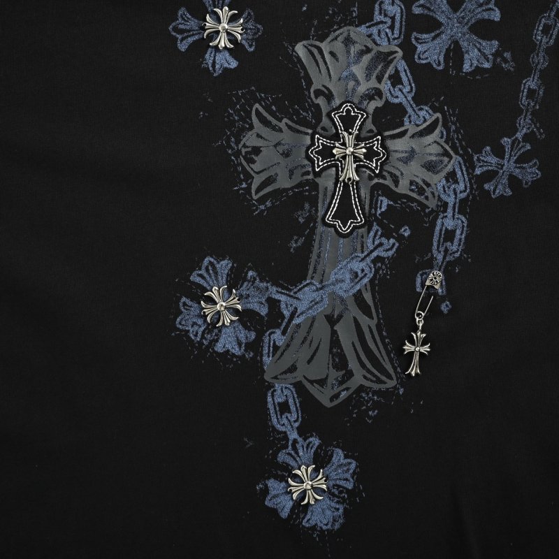 Chrome Hearts Black Cross Ornate Graphic T-Shirt view