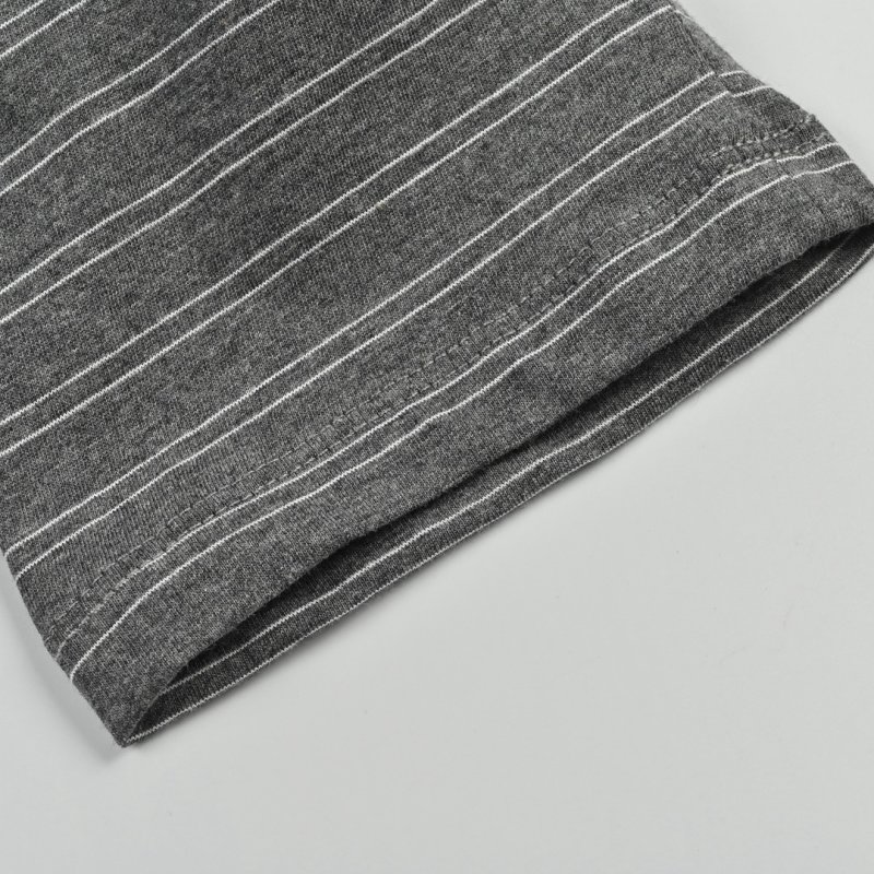 Stone Island Grey Striped Long Sleeve Polo Shirt view