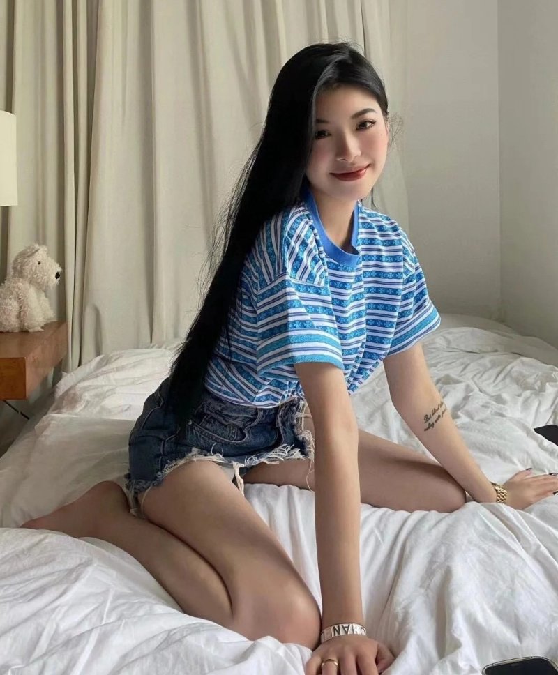 Blue & White Striped Short Sleeve T-Shirt