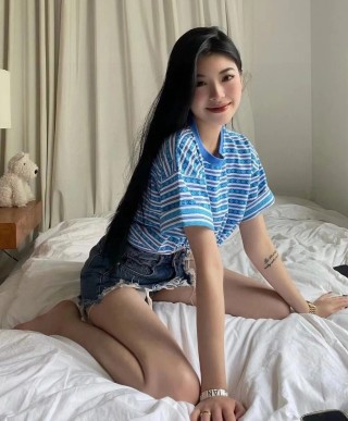 Blue & White Striped Short Sleeve T-Shirt view 1