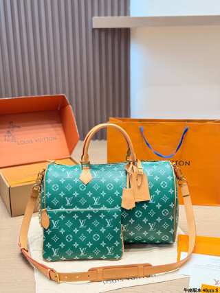 Louis Vuitton Speedy P44 Monogram Green Calf Leather Bag view 1