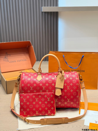 Louis Vuitton Speedy P44 Monogram Green Calf Leather Bag view 2