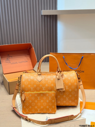 Louis Vuitton Speedy P44 Monogram Green Calf Leather Bag view 3
