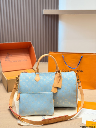 Louis Vuitton Speedy P44 Monogram Green Calf Leather Bag view 5